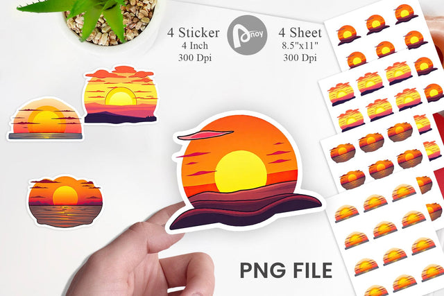 Rising Sun Sticker Sublimation artnoy 