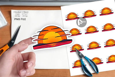 Rising Sun Sticker Sublimation artnoy 