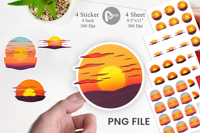 Rising Sun Sticker Sublimation artnoy 