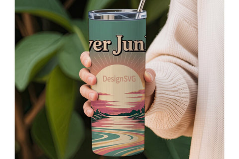 River Junkie 20oz Tumbler Wrap Sublimation DesignSVG 