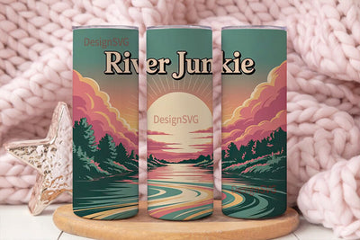 River Junkie 20oz Tumbler Wrap Sublimation DesignSVG 