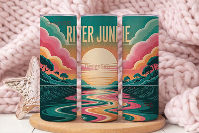 River Junkie 20oz Tumbler Wrap Sublimation DesignSVG 