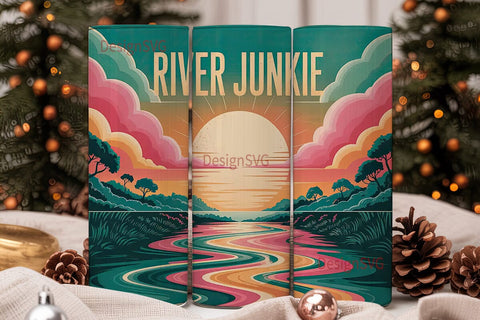 River Junkie 20oz Tumbler Wrap Sublimation DesignSVG 