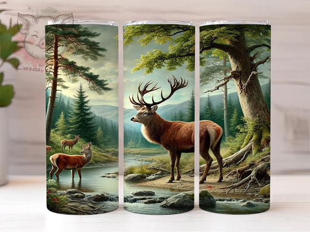 River Outdoors Deer Hunting Tumbler Wrap, River Outdoors Wrap, 20oz Sublimation Tumbler, Hunting Gift, Wildlife Drinkware, Outdoor Adventure Tumbler, Nature Lover Gift Sublimation Lara' s Designs 