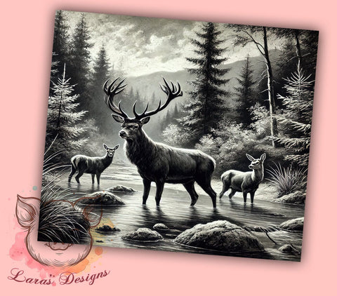 River Outdoors Deer Hunting Tumbler Wrap, River Outdoors Wrap, 20oz Sublimation Tumbler, Hunting Gift, Wildlife Drinkware, Outdoor Adventure Tumbler, Nature Lover Gift Sublimation Lara' s Designs 