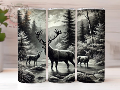 River Outdoors Deer Hunting Tumbler Wrap, River Outdoors Wrap, 20oz Sublimation Tumbler, Hunting Gift, Wildlife Drinkware, Outdoor Adventure Tumbler, Nature Lover Gift Sublimation Lara' s Designs 