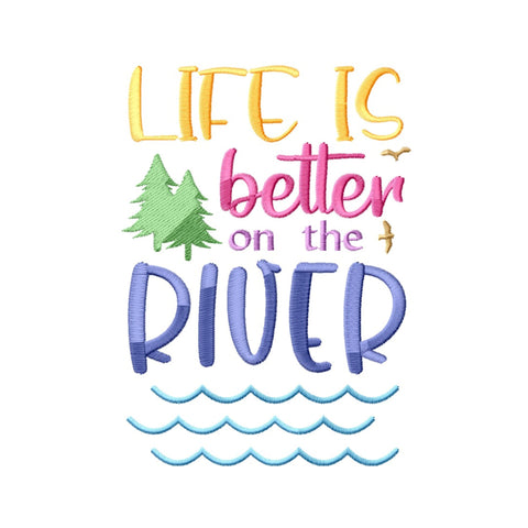 River Quotes Embroidery Designs Bundle, River Life Quotes, Nature Embroidery Patterns, Digital Download for Machine Embroidery Embroidery/Applique DESIGNS HappyDesignStudio 