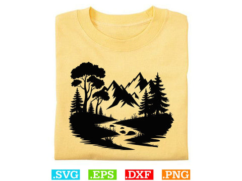 River Scene SVG Bundle, Mountain River Svg, Nature Landscape Dxf SVG Creativeart88 