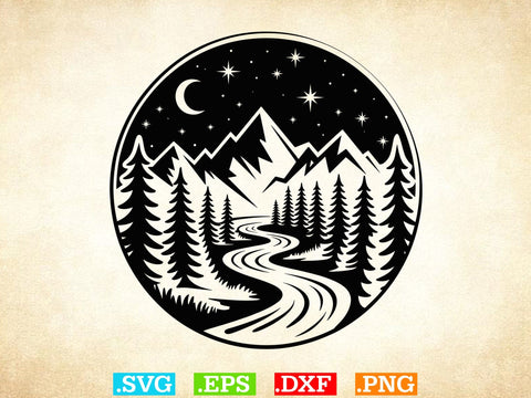 River Scene SVG Bundle, Mountain River Svg, Nature Landscape Dxf SVG Creativeart88 