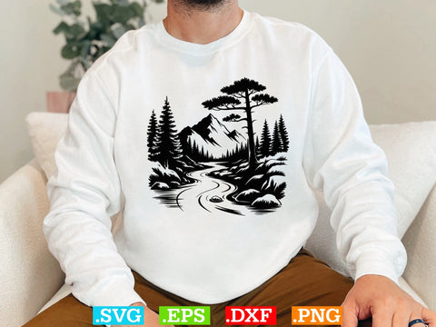 River Scene SVG Bundle, Mountain River Svg, Nature Landscape Dxf SVG Creativeart88 
