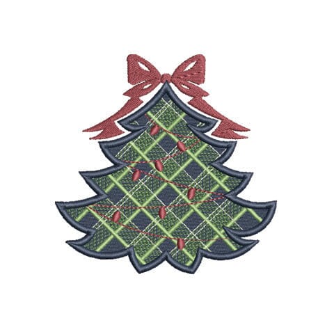 RL Plaid Christmas Tree with Bow Embroidery Design Embroidery/Applique DESIGNS Creatively Embroidery 