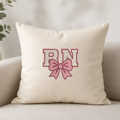 RN Coquette Bow Embroidery Design – Pink Nurse Monogram Machine Embroidery File Embroidery/Applique DESIGNS PatternFeed8 