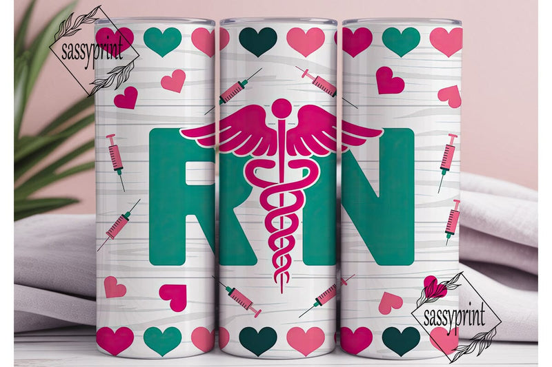RN Nurse Tumbler Wrap Design Sublimation sassyprint 
