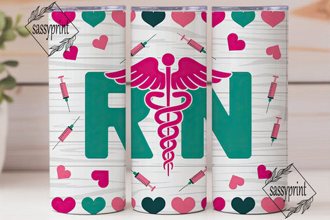 RN Nurse Tumbler Wrap Design Sublimation sassyprint 