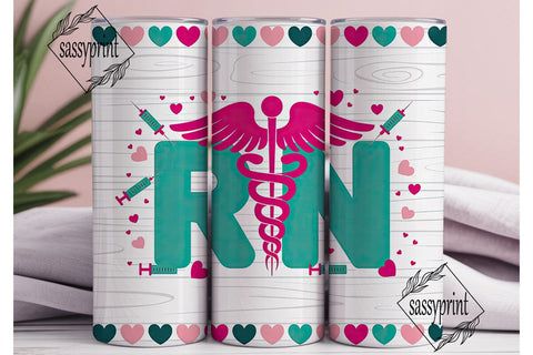 RN Nurse Tumbler Wrap Design Sublimation sassyprint 