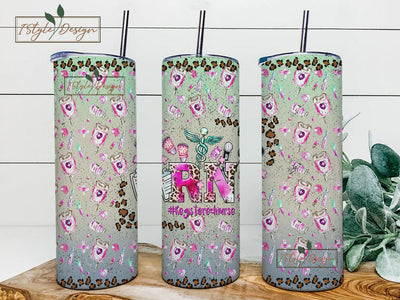 RN Registered Nurse Tumbler Wrap, 20oz Skinny Tumbler Healthcare Occupation Design PNG, Western Pink Medical Digital Download Sublimate File Sublimation iStyleDesign 