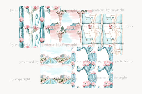 Road Trip Digital Paper | Grand Canyon Paper Digital Pattern GlamArtZhanna 