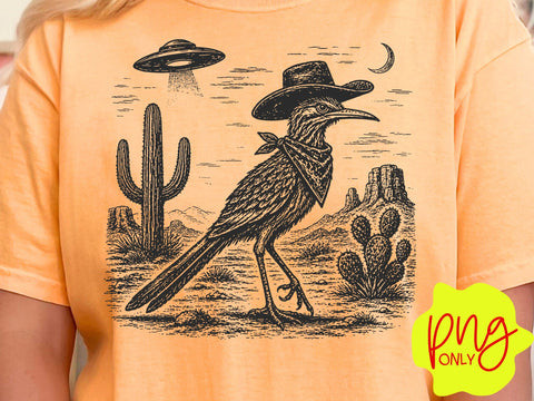 Roadrunner Western Cowboy Bird Lover Png, Wild West Ranch Style Roadrunner Vintage SVG DesignDestine 
