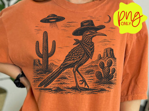Roadrunner Western Cowboy Bird Lover Png, Wild West Ranch Style Roadrunner Vintage SVG DesignDestine 