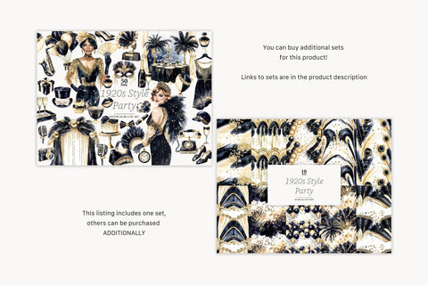 Roaring 20s Clipart | Gatsby Party Art Deco PNG Images SVG GlamArtZhanna 