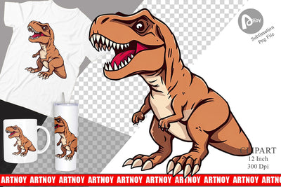 Roaring Dinosaur Clipart Sublimation artnoy 