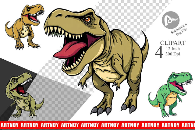 Roaring Dinosaur Clipart Sublimation artnoy 