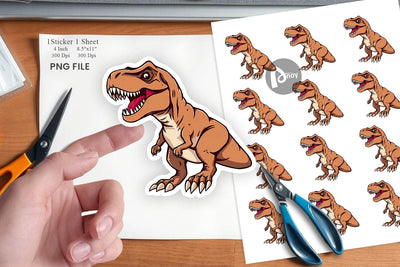 Roaring Dinosaur Sticker Sublimation artnoy 