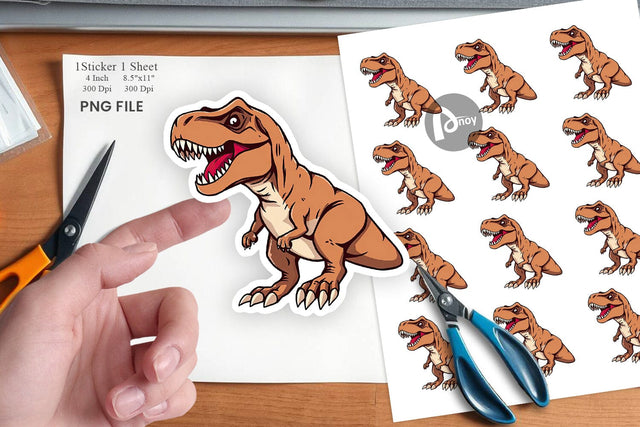 Roaring Dinosaur Sticker Sublimation artnoy 