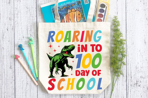 Roaring in to 100 day of school svg Design SVG Regulrcrative 