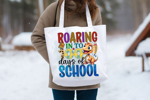 Roaring in to 100 days of school PNG Design Sublimation Designangry 