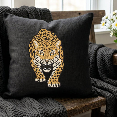 Roaring Leopard Embroidery Design – Fierce Wild Leopard Big Cat Animal Machine Embroidery File Embroidery/Applique DESIGNS PatternFeed8 
