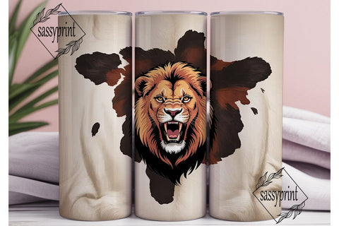 Roaring Lion Cowhide 20oz Tumbler Wrap Sublimation sassyprint 