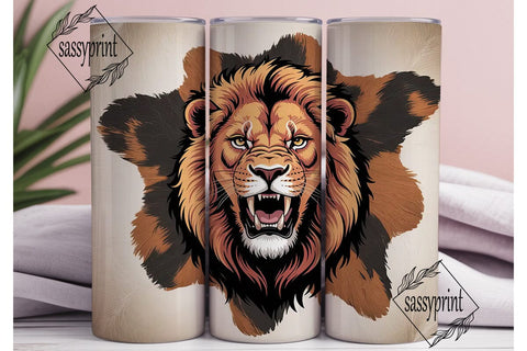 Roaring Lion Cowhide 20oz Tumbler Wrap Sublimation sassyprint 