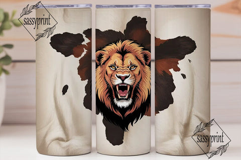 Roaring Lion Cowhide 20oz Tumbler Wrap Sublimation sassyprint 