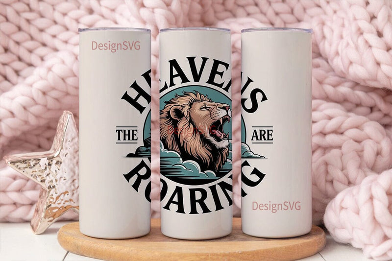 Roaring Lion Heavens 20oz Tumbler Wrap Sublimation DesignSVG 