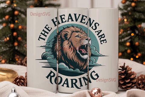Roaring Lion Heavens 20oz Tumbler Wrap Sublimation DesignSVG 