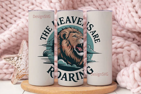 Roaring Lion Heavens 20oz Tumbler Wrap Sublimation DesignSVG 