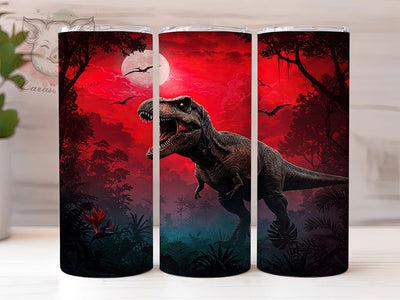 Roaring T-Rex 3D Dinosaur Tumbler Wrap, Dinosaur Tumbler Design, 3D Jurassic Mug, Prehistoric Animal Cup, Dino Theme Tumbler, Roaring T-Rex Wrap, Sublimation Tumbler Wrap Sublimation Lara' s Designs 