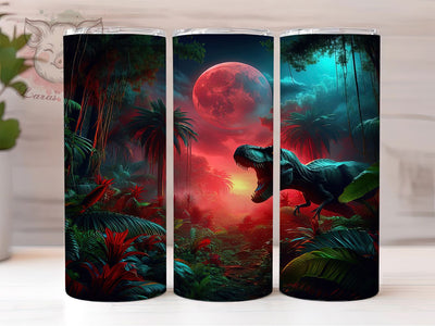 Roaring T-Rex 3D Dinosaur Tumbler Wrap, Dinosaur Tumbler Design, 3D Jurassic Mug, Prehistoric Animal Cup, Dino Theme Tumbler, Roaring T-Rex Wrap, Sublimation Tumbler Wrap Sublimation Lara' s Designs 