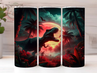 Roaring T-Rex 3D Dinosaur Tumbler Wrap, Dinosaur Tumbler Design, 3D Jurassic Mug, Prehistoric Animal Cup, Dino Theme Tumbler, Roaring T-Rex Wrap, Sublimation Tumbler Wrap Sublimation Lara' s Designs 
