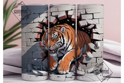 Roaring Tiger 20oz Tumbler Wrap Sublimation sassyprint 