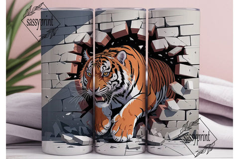 Roaring Tiger 20oz Tumbler Wrap Sublimation sassyprint 