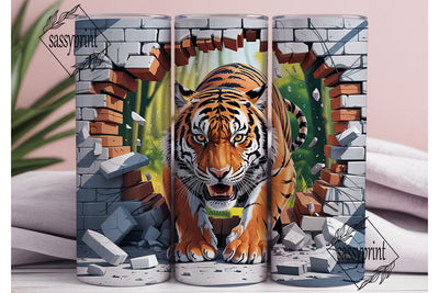 Roaring Tiger 20oz Tumbler Wrap Sublimation sassyprint 