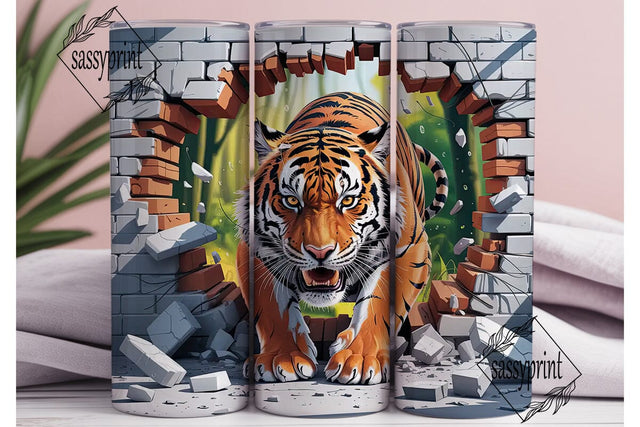 Roaring Tiger 20oz Tumbler Wrap Sublimation sassyprint 