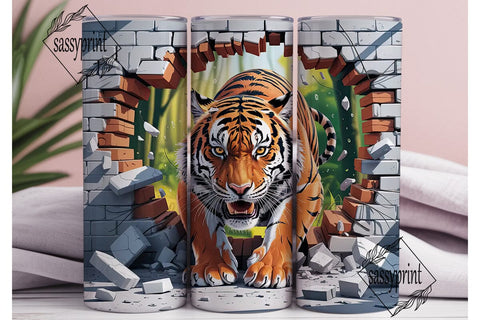 Roaring Tiger 20oz Tumbler Wrap Sublimation sassyprint 