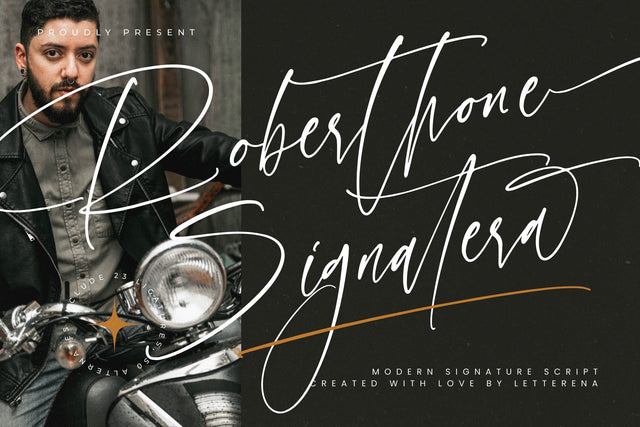 Roberthone Signatera - Modern Signature Script Font Letterena Studios 