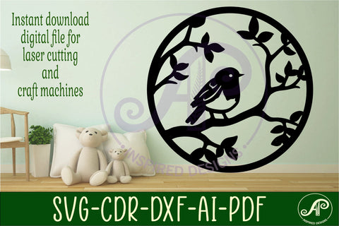 Robin bird wall art sign, SVG file. vector file SVG APInspireddesigns 