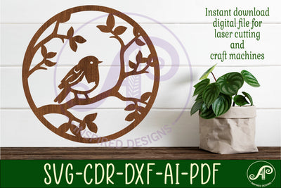 Robin bird wall art sign, SVG file. vector file SVG APInspireddesigns 