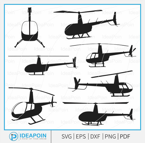Robinson R-44 svg, Robinson R-44 SVG bundle, Pilot svg, Robinson R-44 svg Bundle, Helicopter svg, R22 Robinson Helicopter Silhouette, Flight School Helicopter, General Aviation SVG Dinvect 