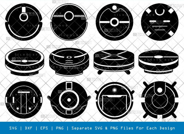 Robot Cleaner Silhouette Svg Cricut Cut Files Png Bundle SVG ETC Craft 